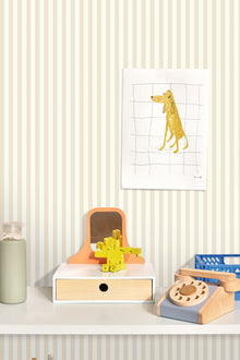 Marshmallow Beige Happy Kids Club Wallpaper by Caselio
