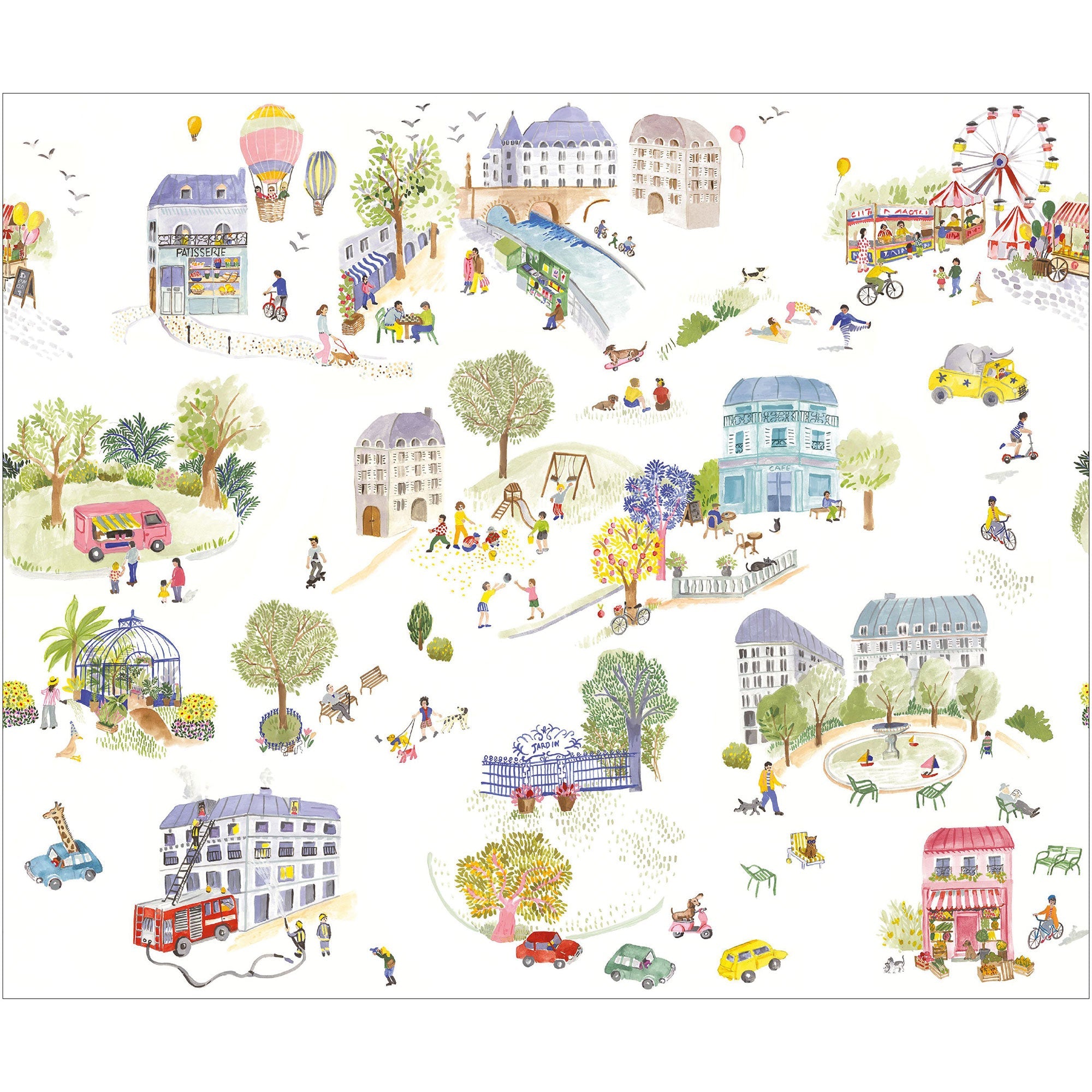 Dreaming Village Multicouleurs Happy Kids Club Mural by Caselio (300x250cm)