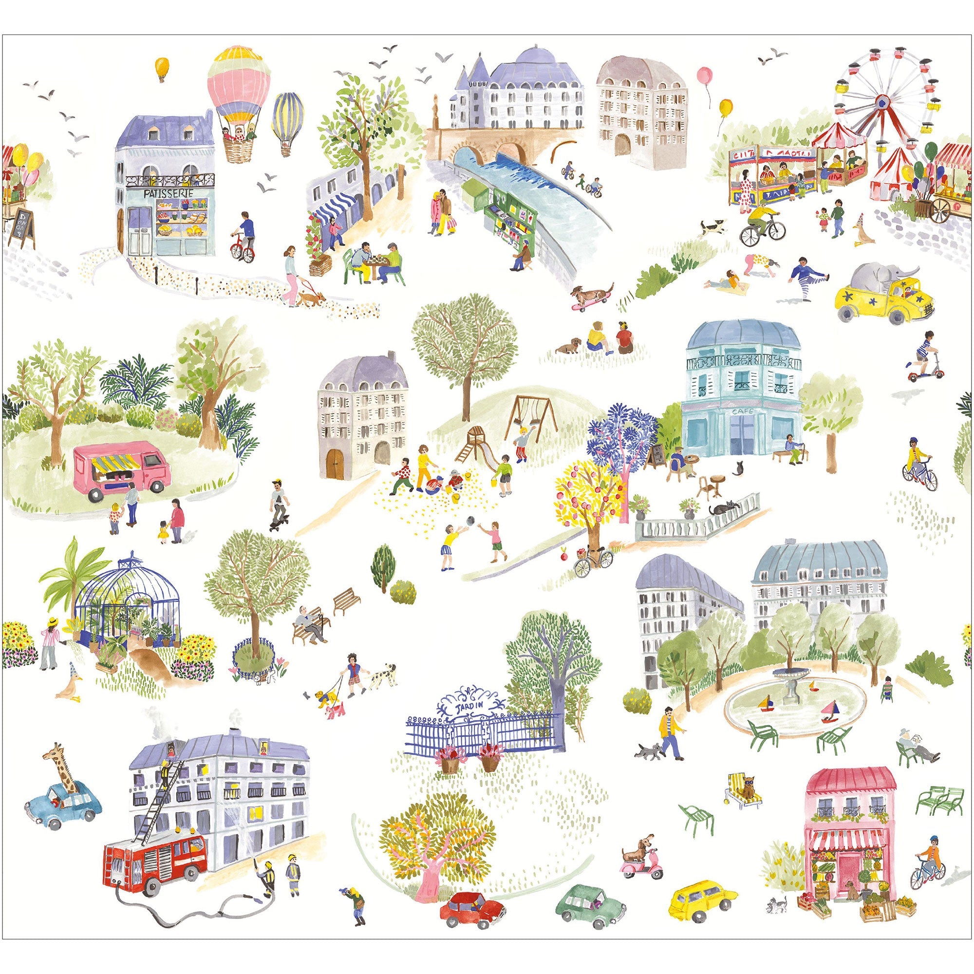 Dreaming Village Multicouleurs Happy Kids Club Mural by Caselio (300x280cm)