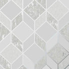 107961 Vittorio Geo Grey Silver Superfresco Wallpaper By Graham & Brown