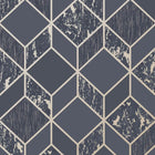 107964 Vittorio Geo Navy Superfresco Wallpaper By Graham & Brown