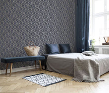 107964 Vittorio Geo Navy Superfresco Wallpaper By Graham & Brown