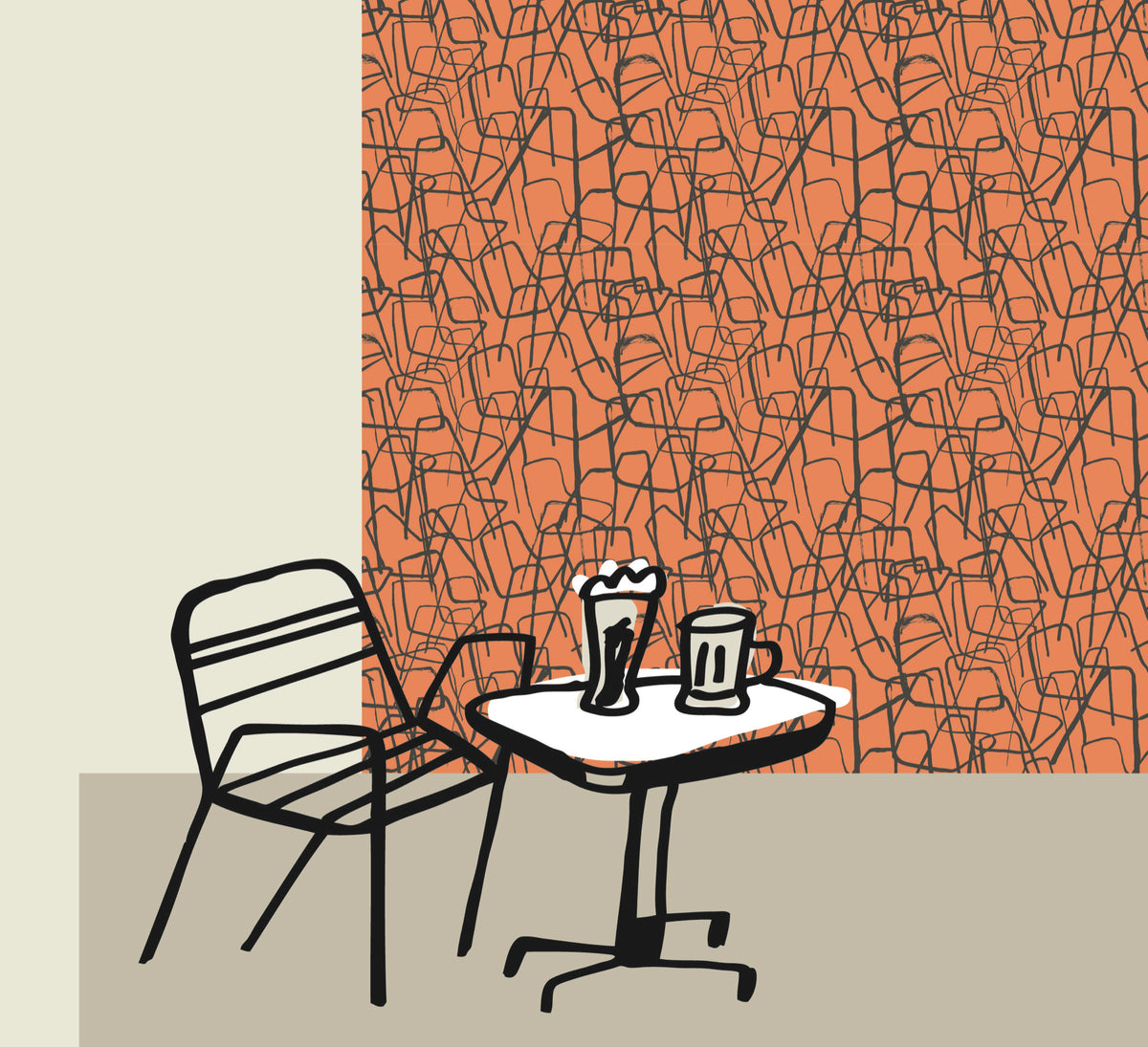 1991-6 1080 Cadires (1991-6) Black 9 Selvas Mariscal Wallpaper by Tres Tintas - vignette