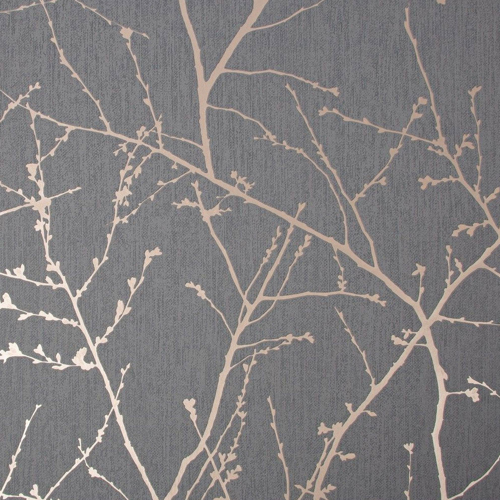 108612 Innocence Charcoal and Copper Superfresco Easy Wallpaper by Graham & Brown