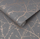 108612 Innocence Charcoal and Copper Superfresco Easy Wallpaper by Graham & Brown