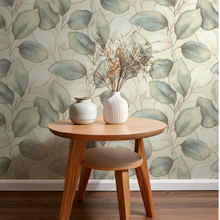 659863 Opulenza Leaf Blue Wallpaper by Rasch
