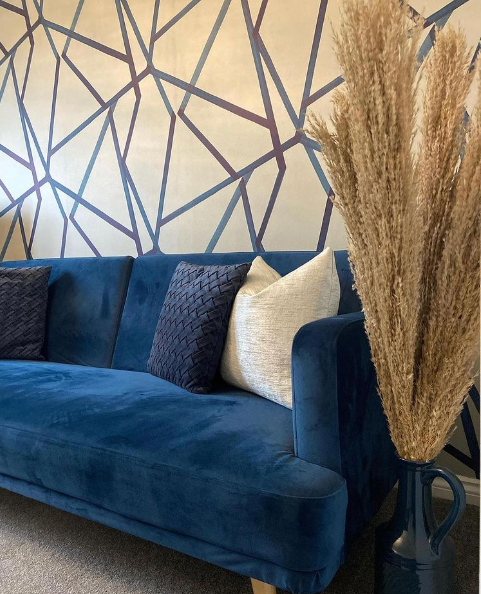 110887 Sumi Linen and Indigo Momentum 3 Wallpaper by Harlequin