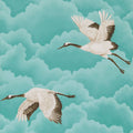 Cranes in Flight Palmetto Wallpaper by Harlequin