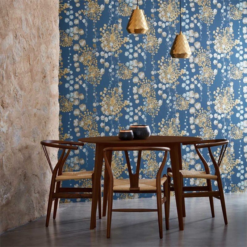 Moku Purity Ochre and Seaspray Wallpaper by Harlequin