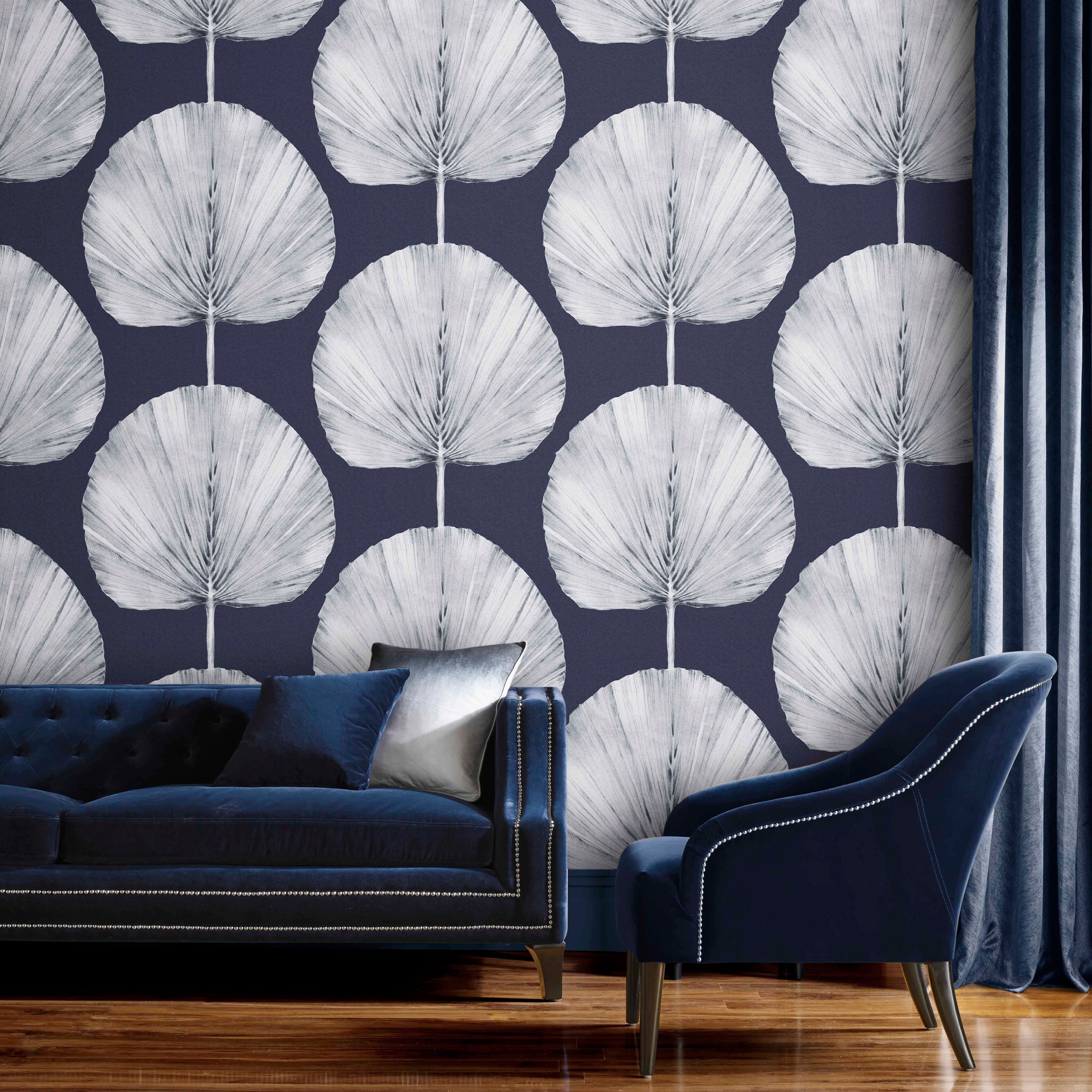 112195 Palm Fan Explorer Wallpaper by Graham and Brown