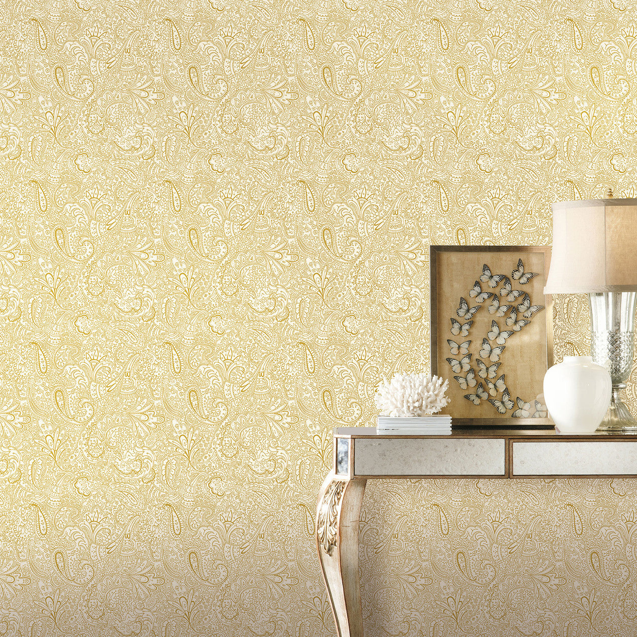 11302 Paisley Trellis Elegance Wallpaper By Galerie