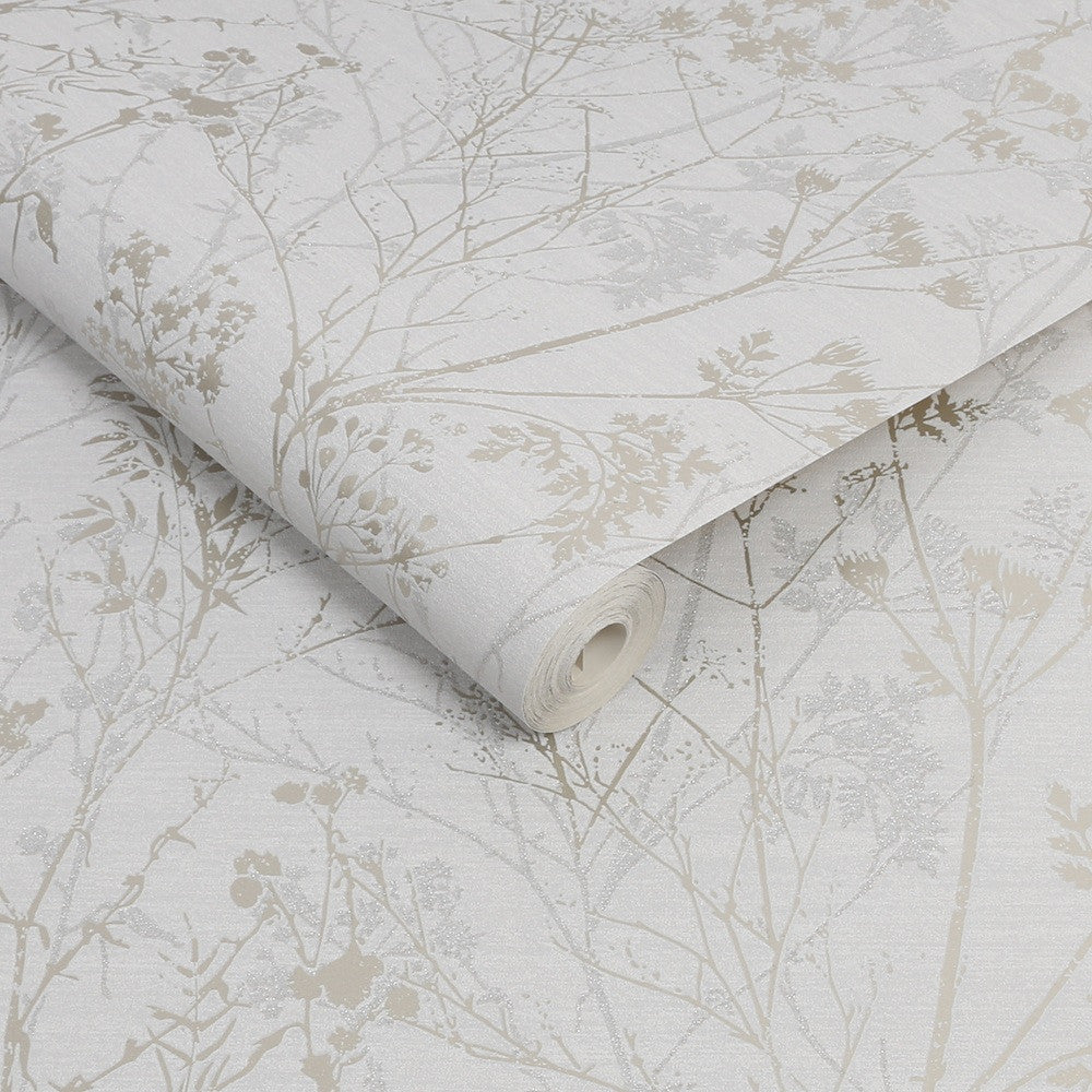 113251 Hedgerow Grey / Rose Gold Superfresco Wallpaper