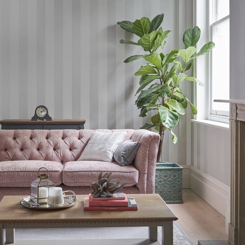 113338 Lille Pearlescent Stripe Wallpaper by Laura Ashley