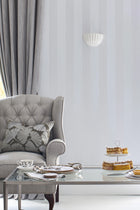 113338 Lille Pearlescent Stripe Wallpaper by Laura Ashley