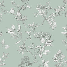 113345 Elderwood Duck Egg Wallpaper by Laura Ashley