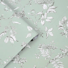 113345 Elderwood Duck Egg Wallpaper by Laura Ashley