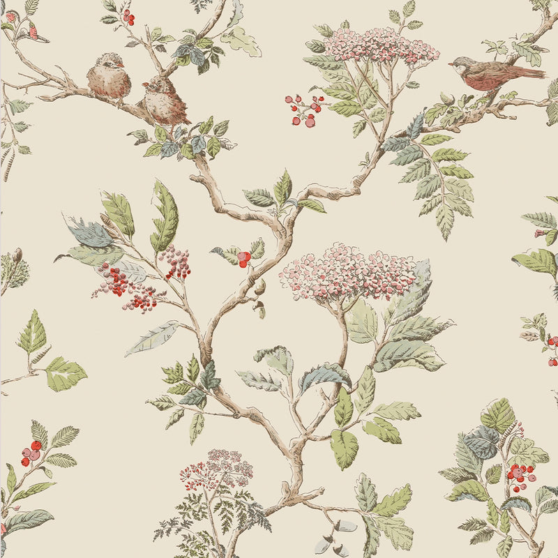 113346 Elderwood Natural Wallpaper by Laura Ashley