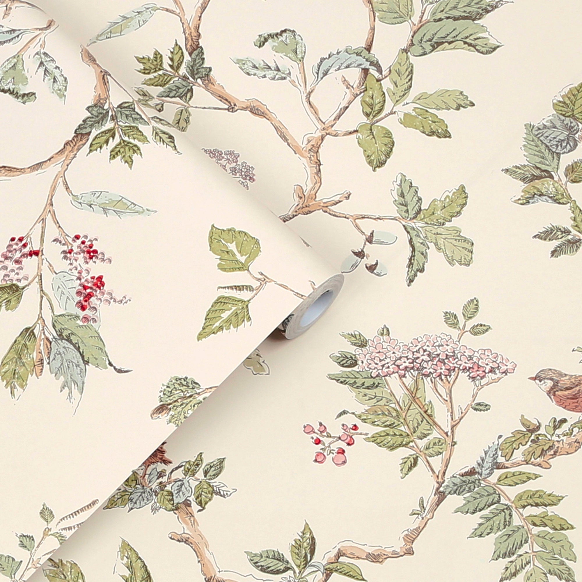 113346 Elderwood Natural Wallpaper by Laura Ashley