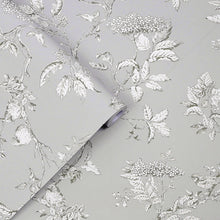 113347 Elderwood Steel Wallpaper by Laura Ashley