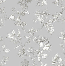 113347 Elderwood Steel Wallpaper by Laura Ashley