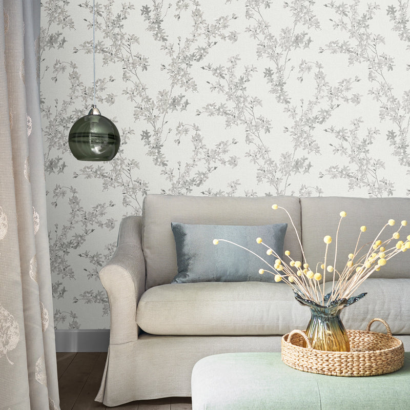 113349 Forsythia Steel Wallpaper by Laura Ashley