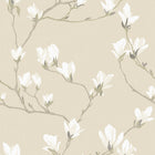 113353 Little Magnolia Natural Wallpaper by Laura Ashley