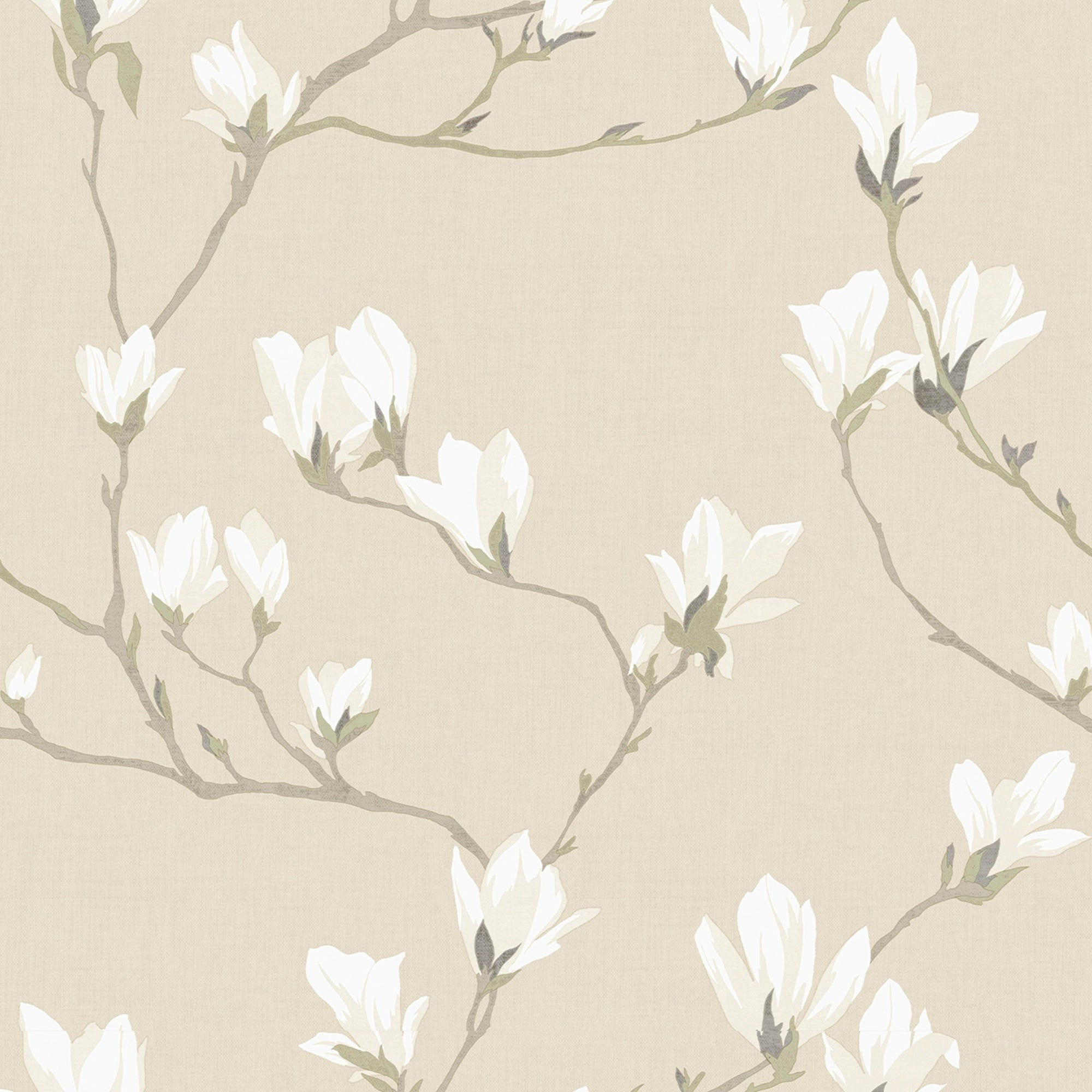 113353 Little Magnolia Natural Wallpaper by Laura Ashley