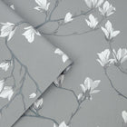 113354 Little Magnolia Slate Wallpaper by Laura Ashley