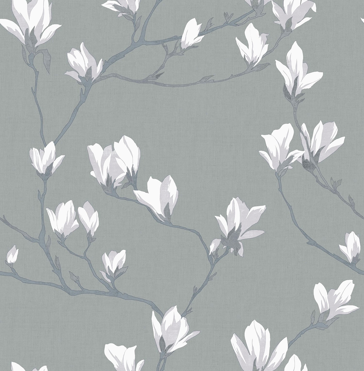 113354 Little Magnolia Slate Wallpaper by Laura Ashley