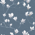 113355 Little Magnolia Dusky Seaspray Wallpaper by Laura Ashley