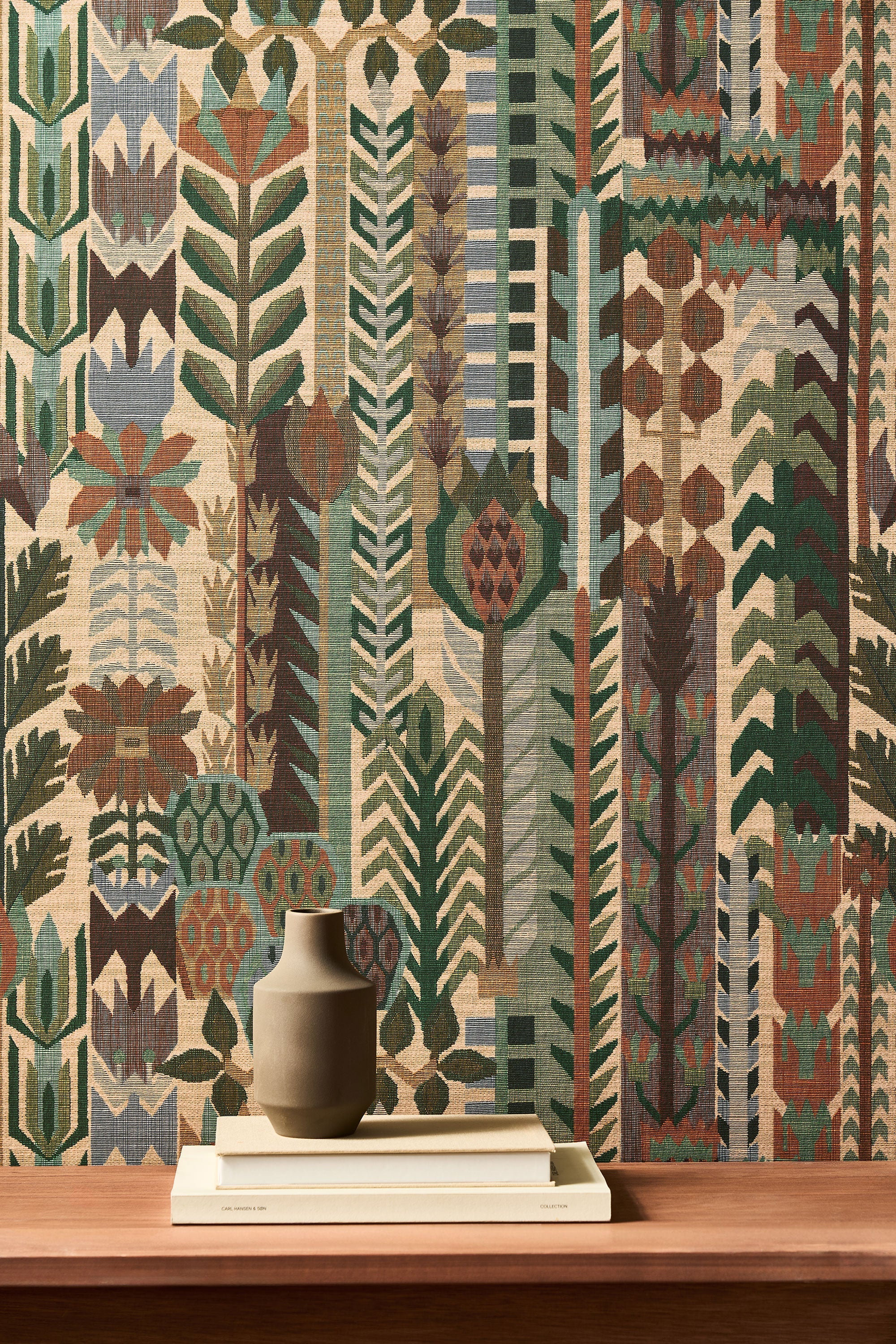 HFUP113356 Kuparr Evergreen/Terracotta Wallpaper by Harlequin