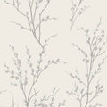 Pussy Willow Off White / Steel Wallpaper by Laura Ashley