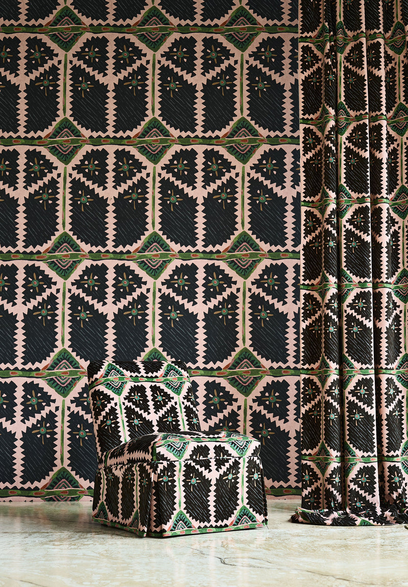 HFUP113362 Brocha Blush/Charcoal Wallpaper by Harlequin