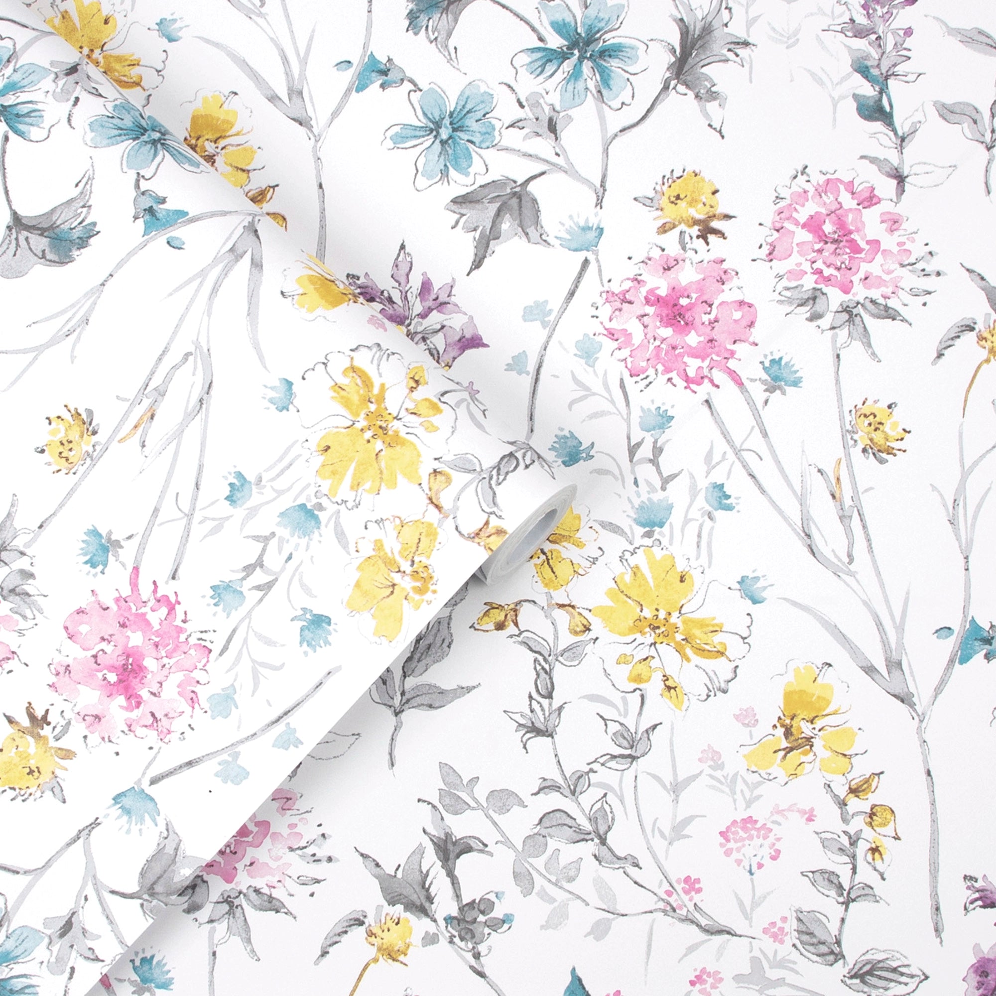 113363 Wild Meadow Multi Wallpaper by Laura Ashley