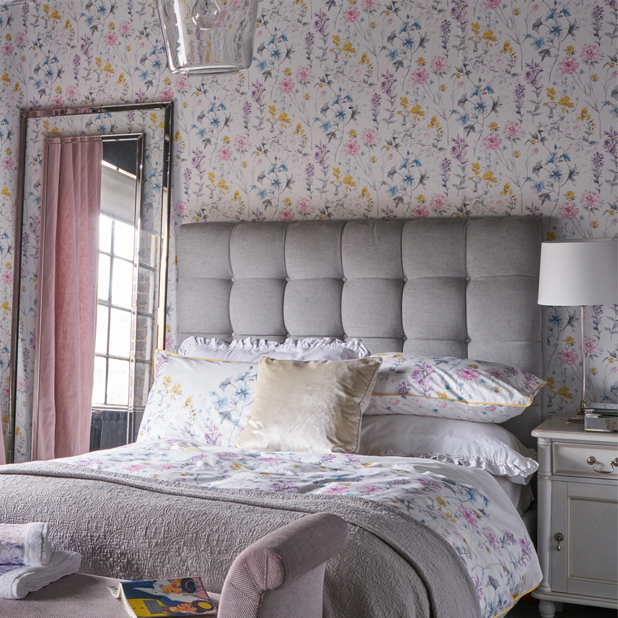 113363 Wild Meadow Multi Wallpaper by Laura Ashley