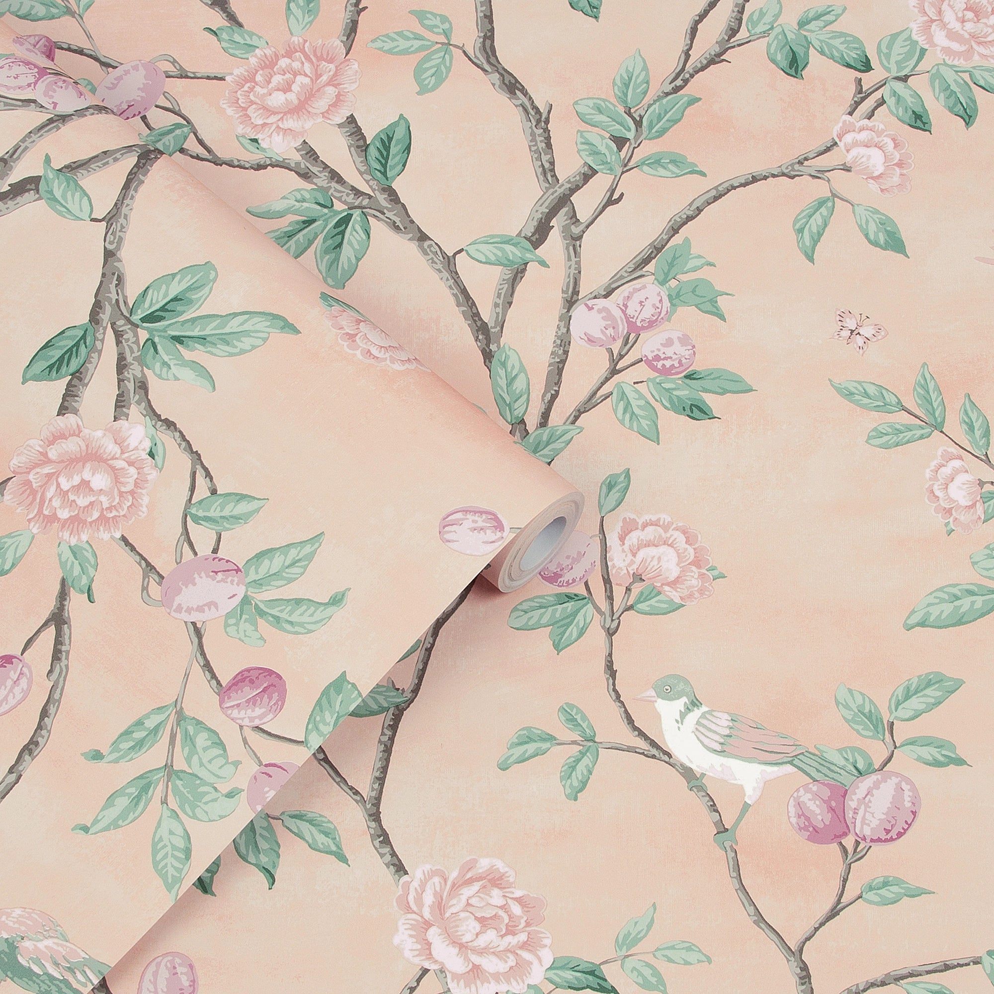 113372 Eglantine Blush Wallpaper by Laura Ashley