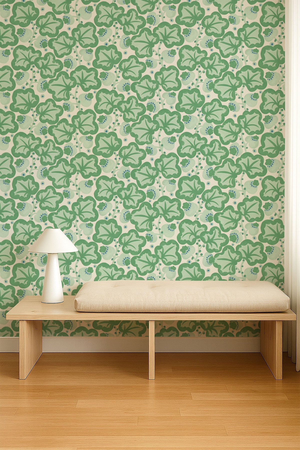 Poppy Pod Jade Pomona Wallpaper by Scion