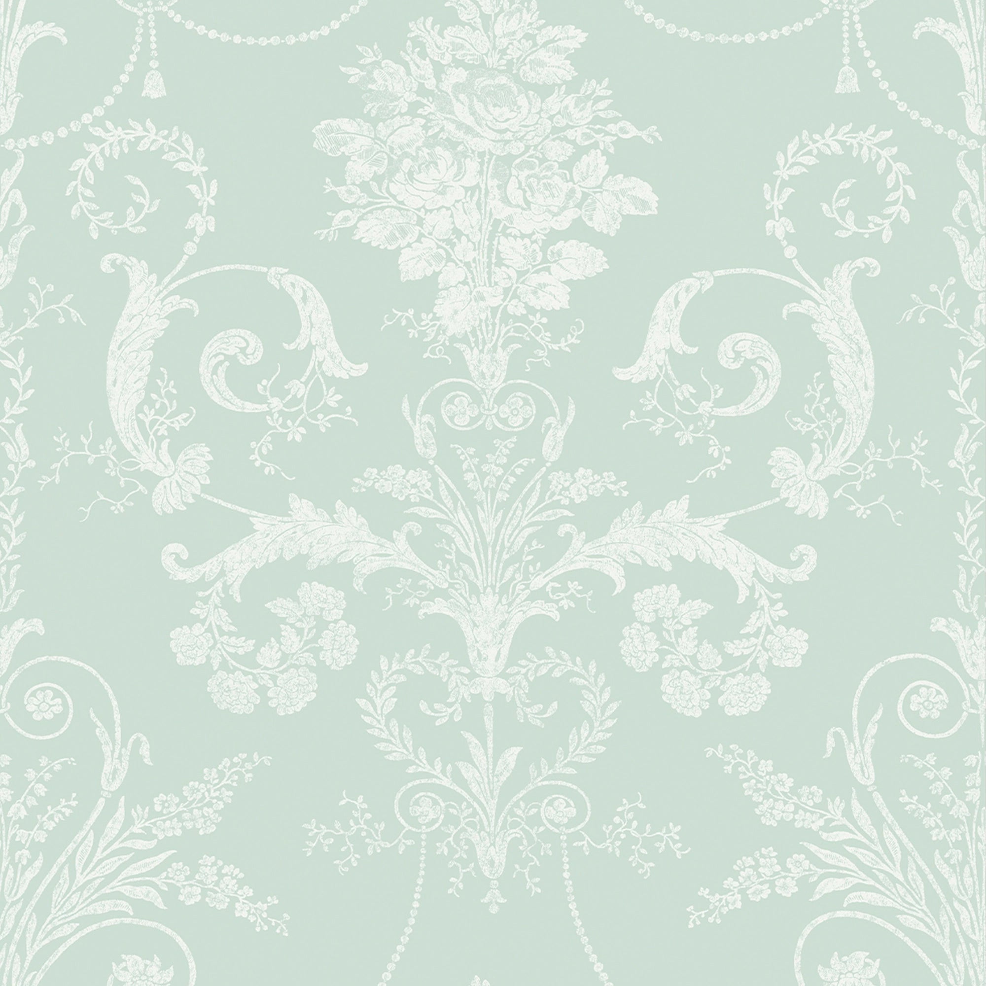 113380 Josette Duck Egg Wallpaper by Laura Ashley