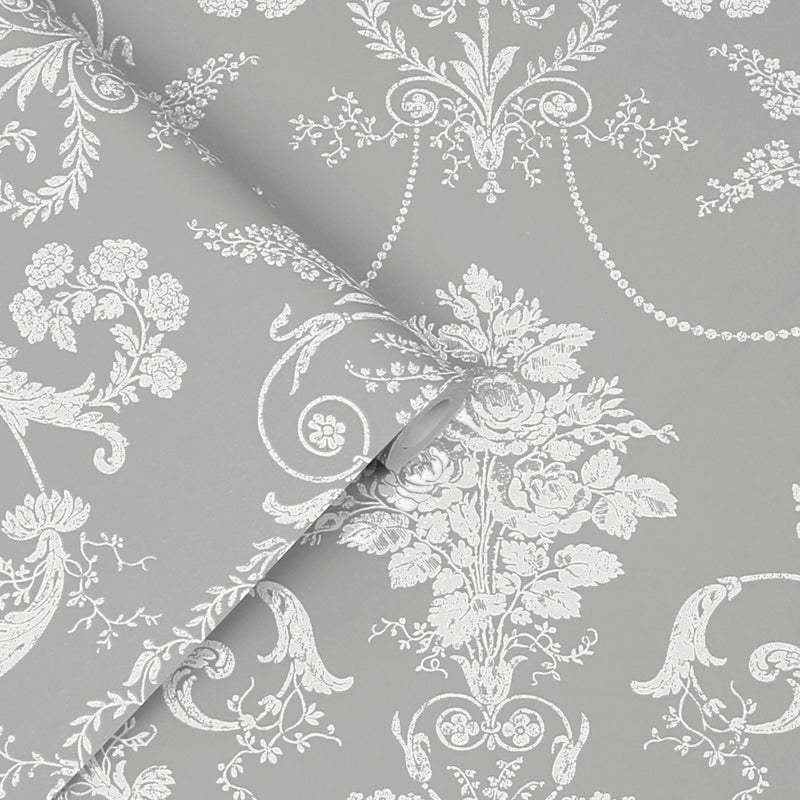113383 Josette Steel Wallpaper by Laura Ashley
