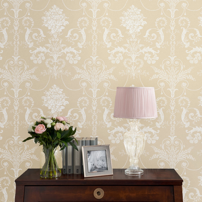 113384 Josette Linen Wallpaper by Laura Ashley