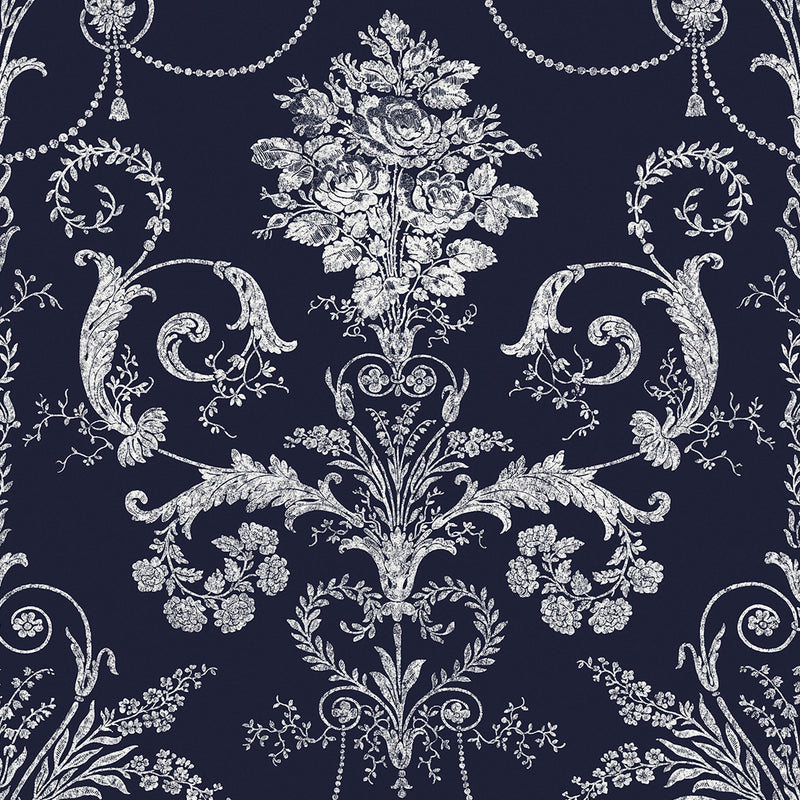 113386 Josette Midnight Wallpaper by Laura Ashley