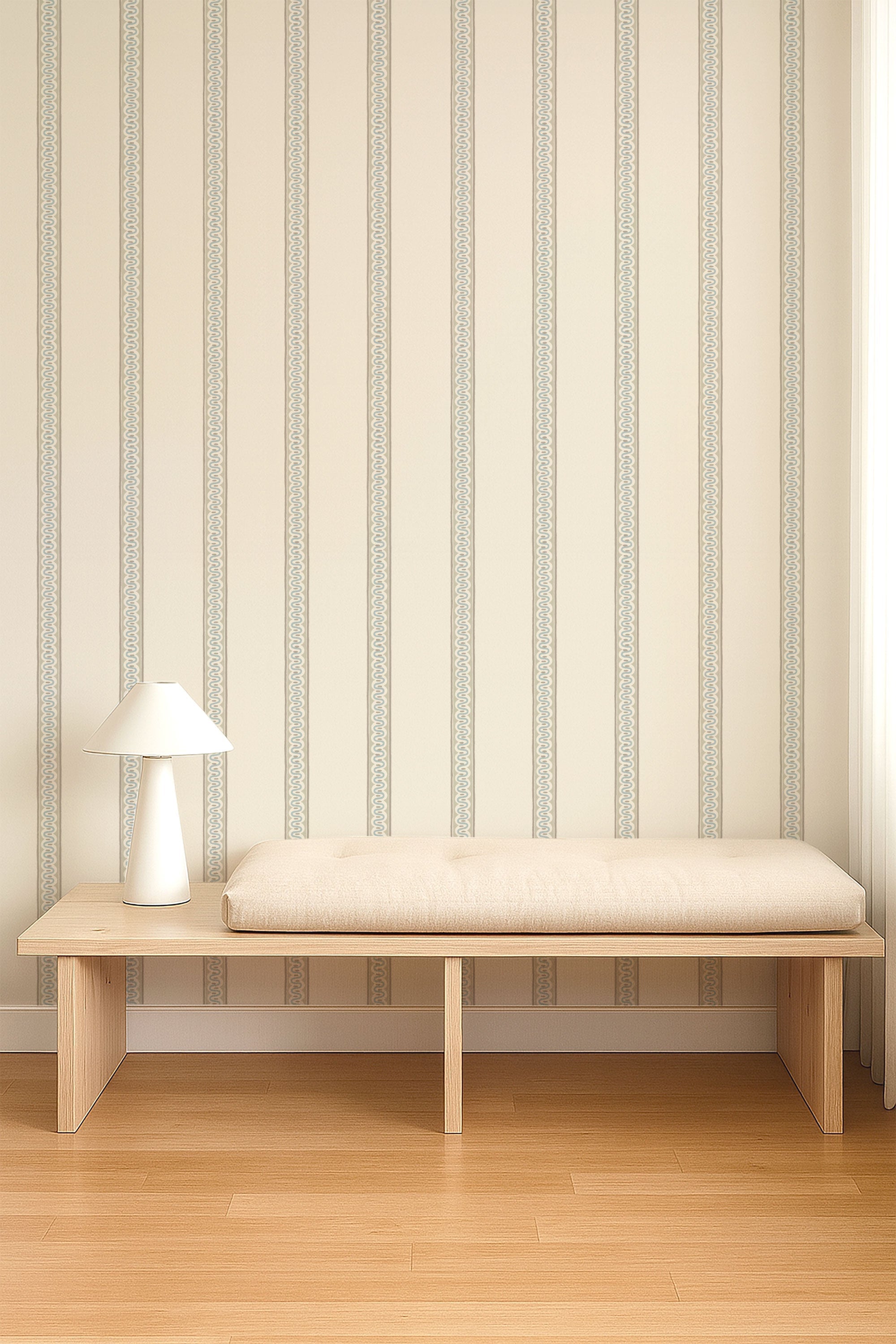 NPOP113387 Fondant Stripe Mushroom Wallpaper by Scion