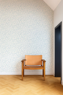 NPOP113389 Flo Swirl Cornflower Wallpaper by Scion