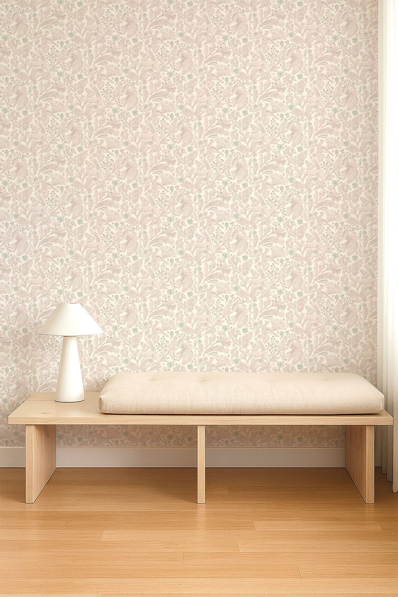 NPOP113391 Dove & Deer Lilac Wallpaper by Scion