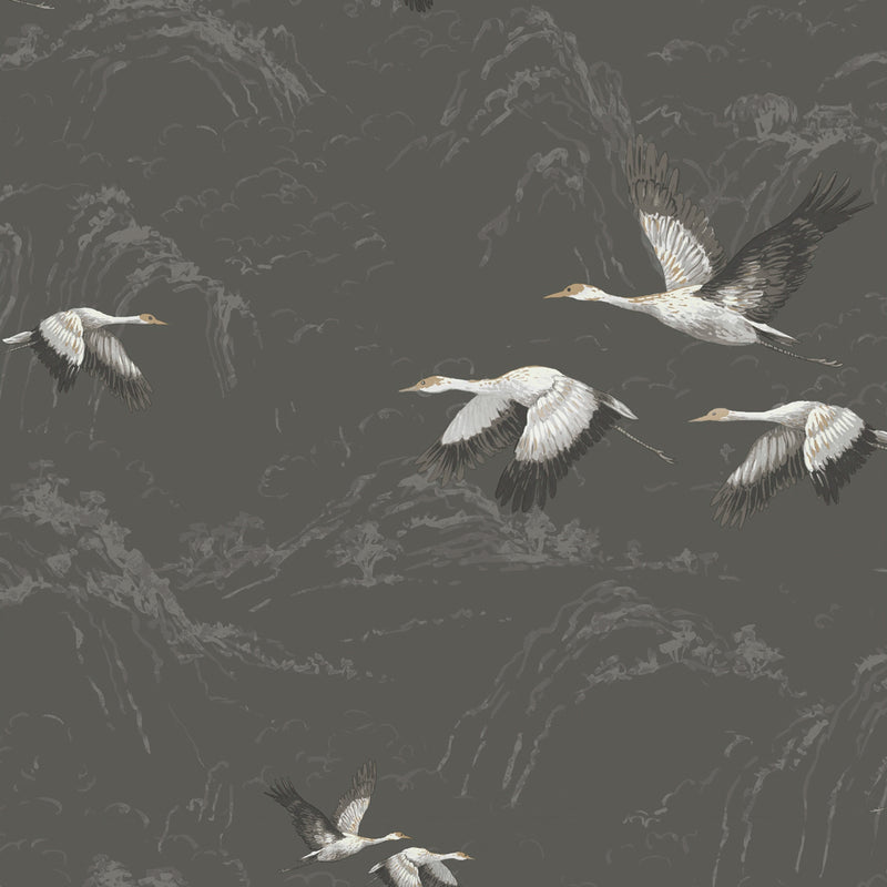113393 Animalia Dark Steel Wallpaper by Laura Ashley