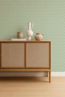 NPOP113394 Scallop Frill Jade Wallpaper by Scion