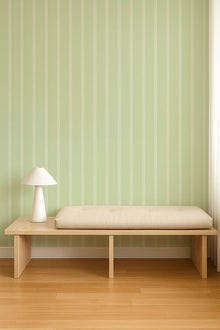 NPOP113396 Harvest Stripe Pea Green Wallpaper by Scion