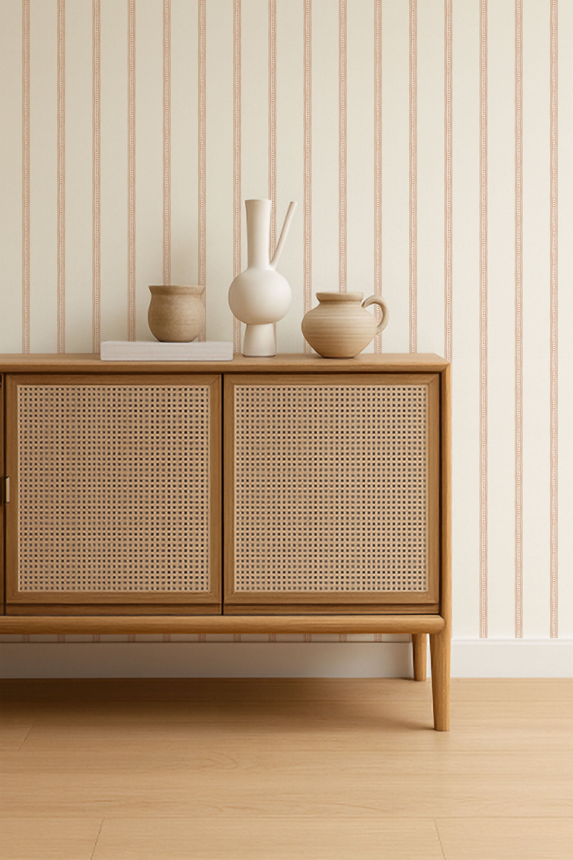 NPOP113397 Harvest Stripe Tangerine Wallpaper by Scion