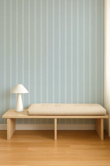 NPOP113398 Harvest Stripe Cornflower Wallpaper by Scion