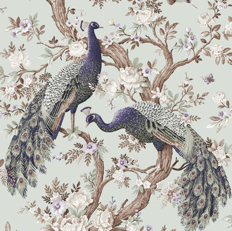 113398 Belvedere Duck Egg Wallpaper by Laura Ashley